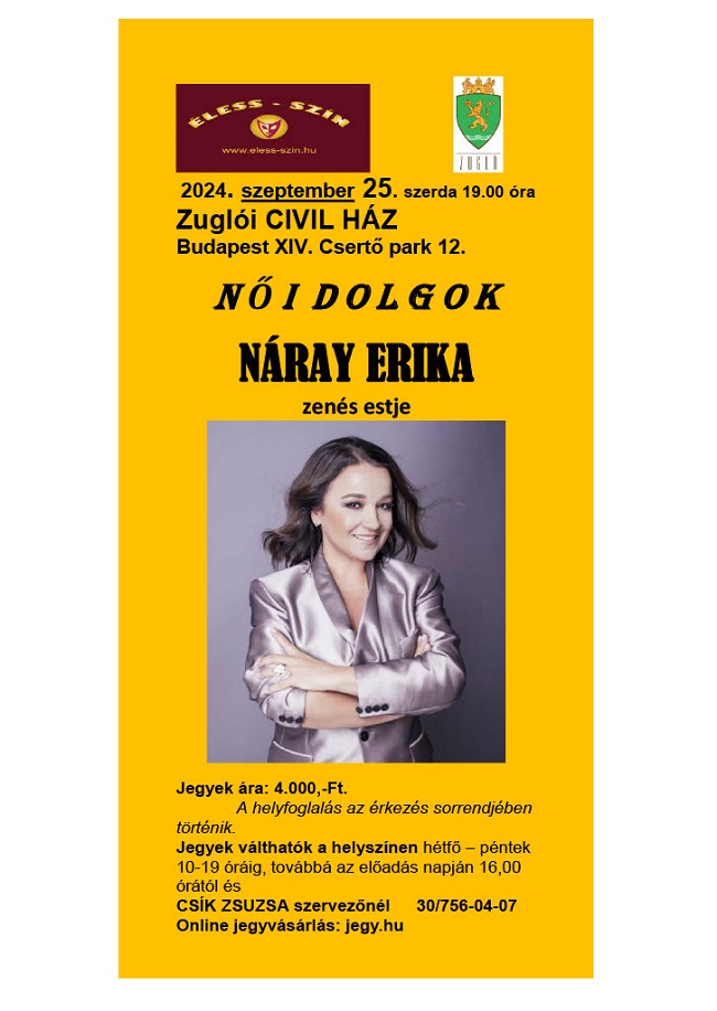 NŐI DOLGOK - Náray Erika zenés estje